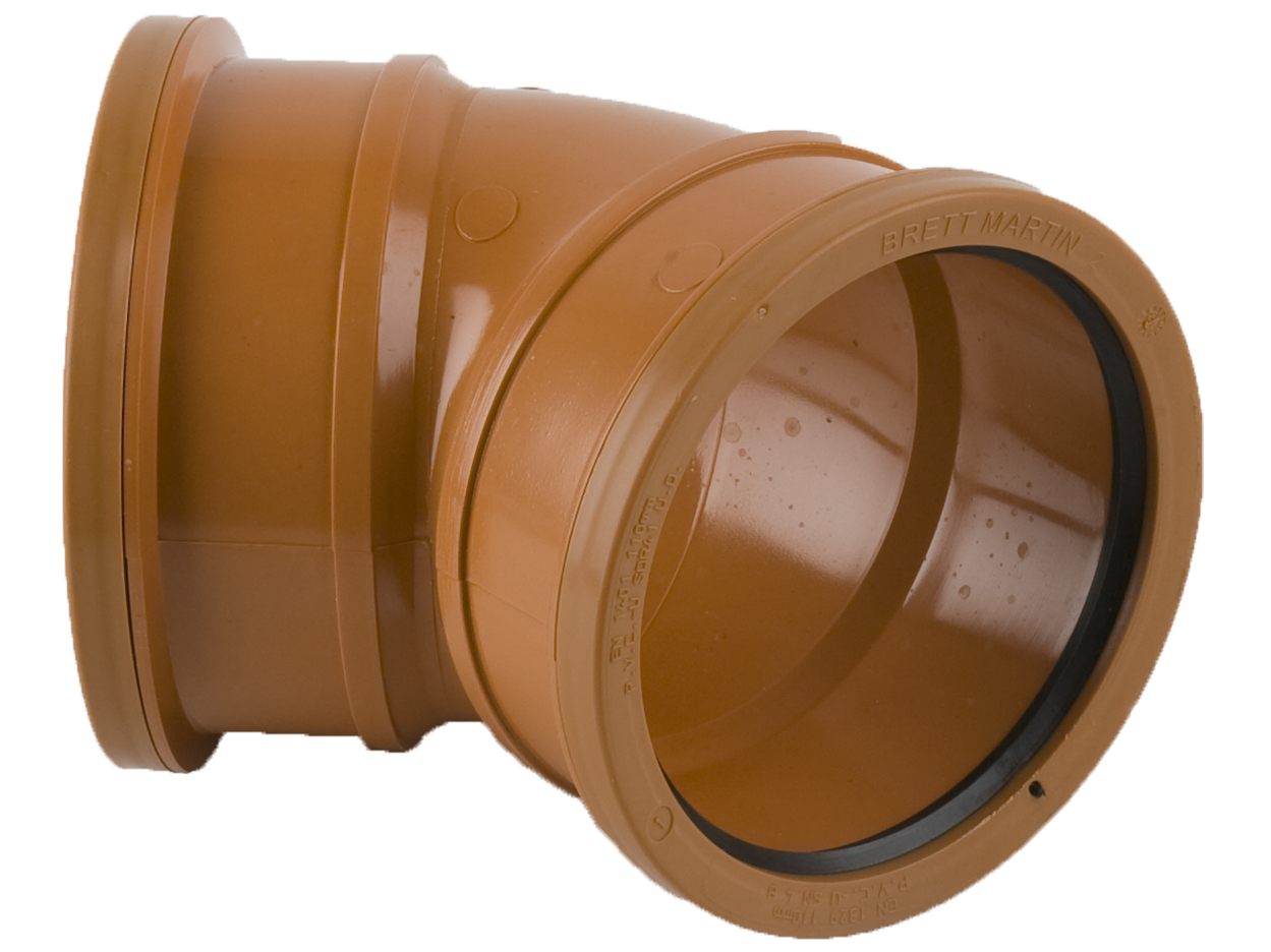 B4041 – 110mm x 45° Double Socket Bend