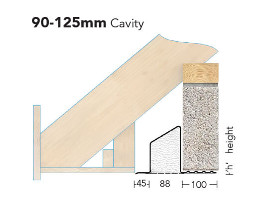 L1/E 100 (EL/K-90)- Galv Steel Eaves Cavity Lintel (suitable for 90-105MM cavity)