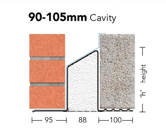 L1/HD 100 (HD/K-90) – Heavy Duty Galv Steel Cavity Lintel (suitable for 90-105MM cavity)