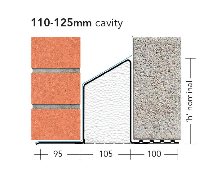 L1/HD 110 (HD/K-110) – Heavy Duty Galv Steel Cavity Lintel (suitable for 110-125MM cavity)