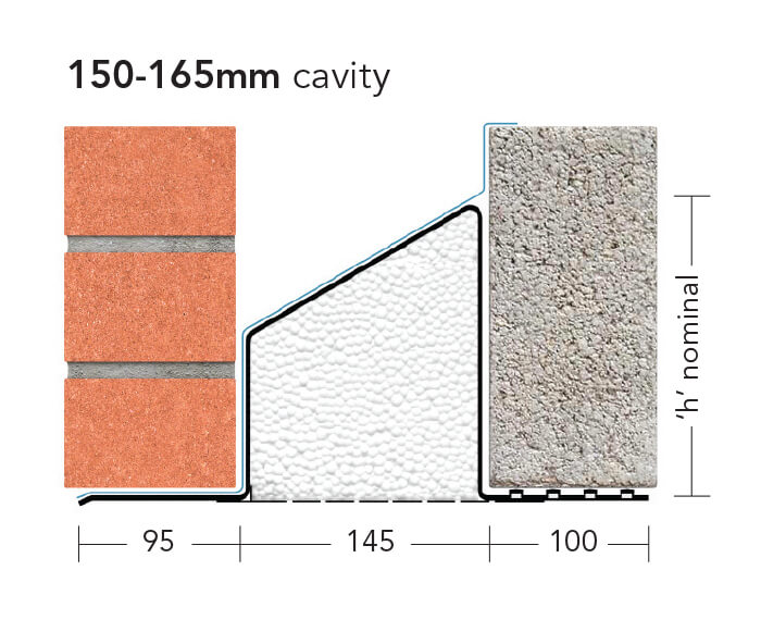 L1/HD 150 (HD/K-150) – Heavy Duty Galv Steel Cavity Lintel (suitable for 150-165MM cavity)