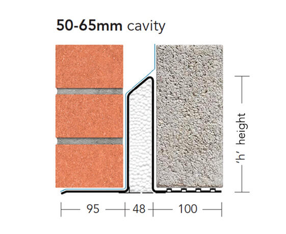 L1/HD 50 (HD/K-50) – Heavy Duty Galv Steel Cavity Lintel (suitable for 50-65MM cavity)
