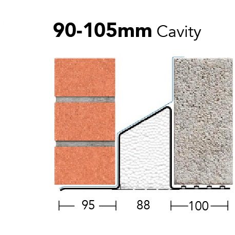 L1/S 100 – Standard Duty Galv Steel Cavity Lintel (suitable for 90-105MM cavity)