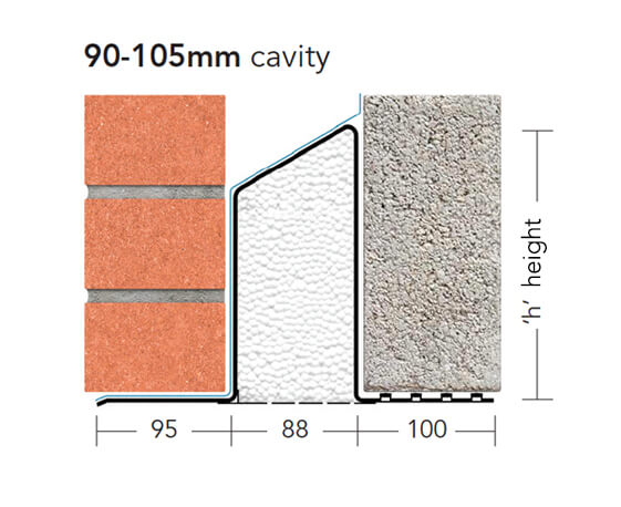 L1/XHD 100 (XHD/K-90) – Heavy Duty Galv Steel Cavity Lintel (suitable for 90-105MM cavity)