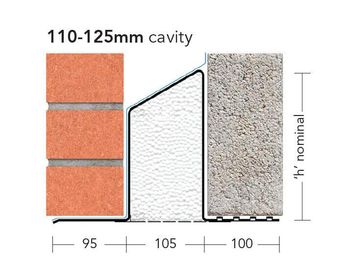 L1/XHD 110 (XHD/K-110) – Heavy Duty Galv Steel Cavity Lintel (suitable for 110-125MM cavity)