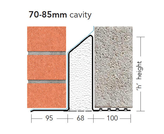 L1/XHD 75 (XHD/K-70)- Heavy Duty Galv Steel Cavity Lintel (suitable for 70-85MM cavity)