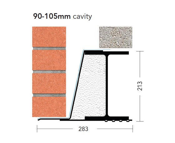 L6/100 (X/K-90) – Extreme Load Steel Cavity Lintel (suitable for 90-105MM cavity)