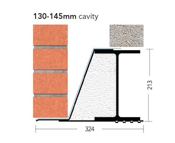 L6/130 (X/K-130) – Extreme Load Steel Cavity Lintel (suitable for 130-145MM cavity)