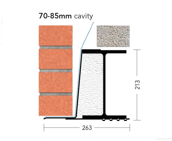 L6/75 (X/K-70) – Extreme Load Steel Cavity Lintel (suitable for 70-85MM cavity)
