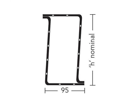 BOX 100 (BOX/K 100) – Standard Duty Galv Steel Box Lintel (suitable for solid wall)