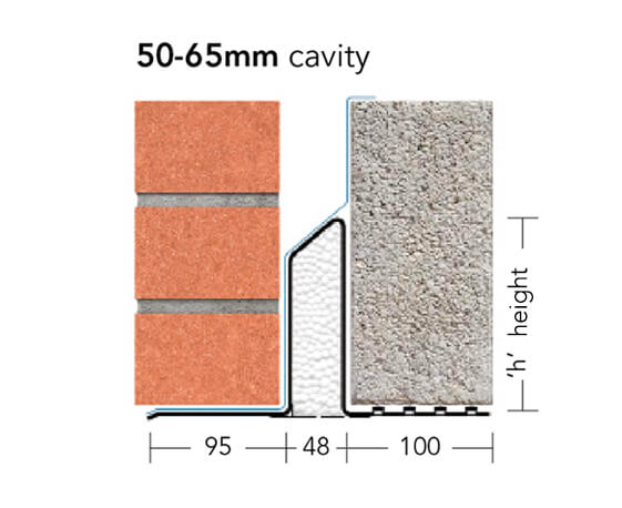 L1/S 50 (S/K-50) – Standard Duty Galv Steel Cavity Lintel (suitable for 50-65MM cavity)